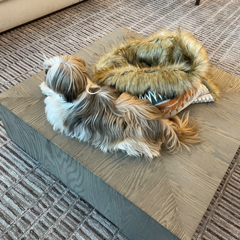 Athena, High-end faux fur and velvet fabric M size handmade pet bed